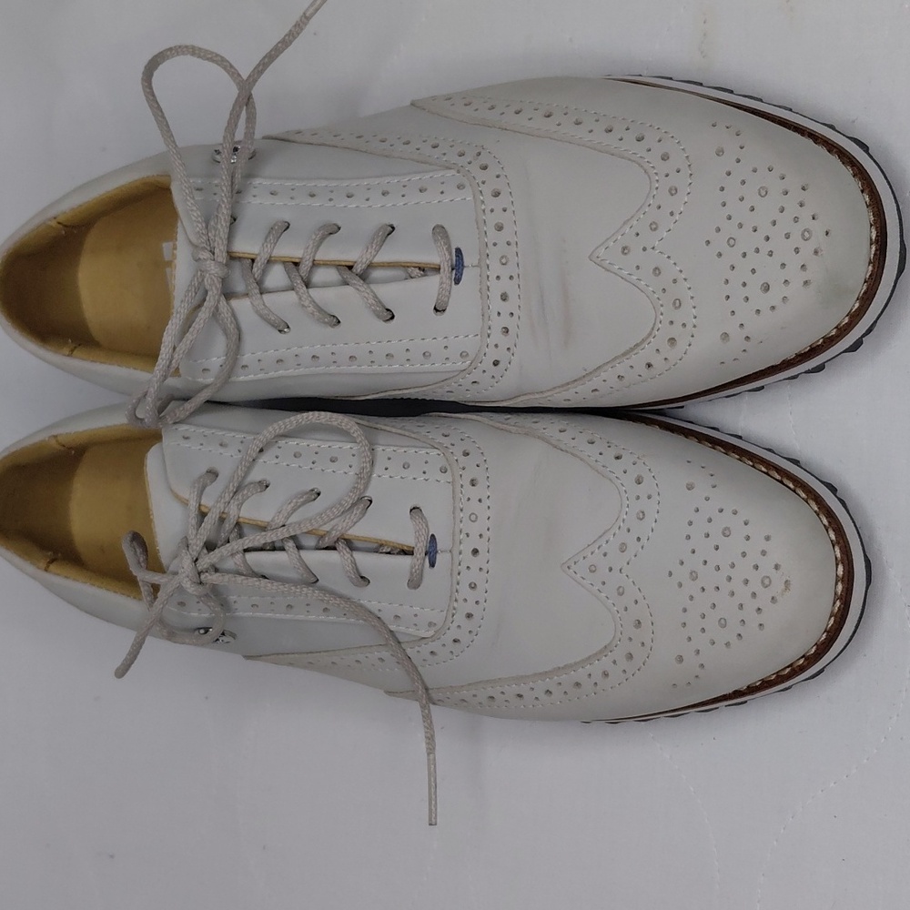 FJ Footjoy Women Sport Retro Golf Shoes Off White Sz 8
